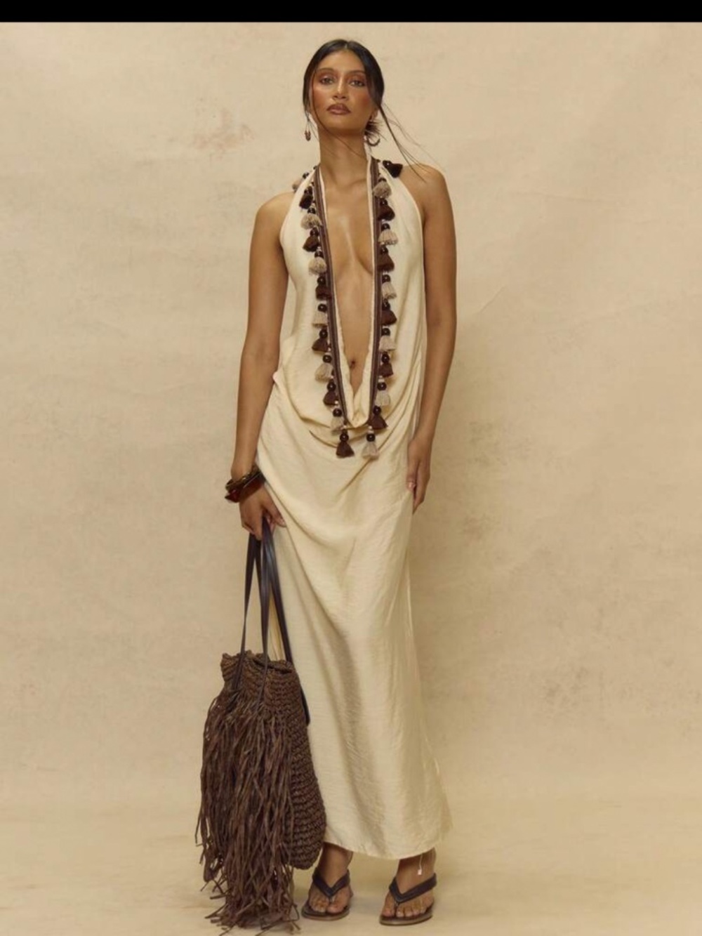Boho neckline dress
